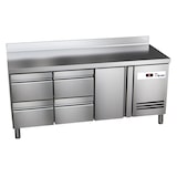 thumbnail of Kühltisch Ready KT3614 mit Arbeitsplatte, Aufkantung 1 Tür, 4 halbe Schubladen