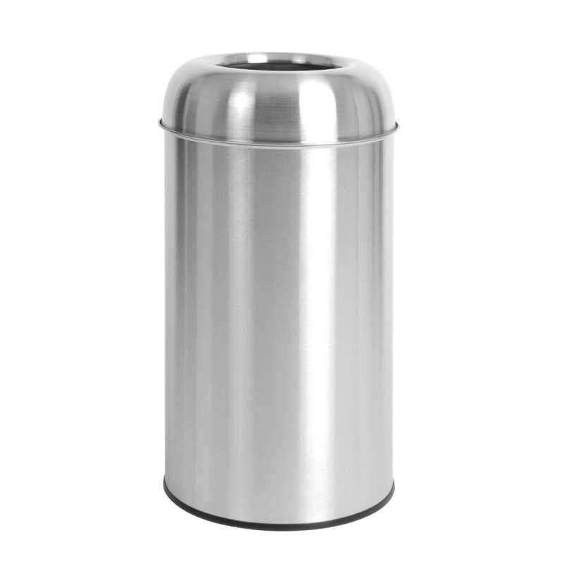 BOLERO Poubelle Dôme Inox Ouverte 40 Litres Inox40 x640mm