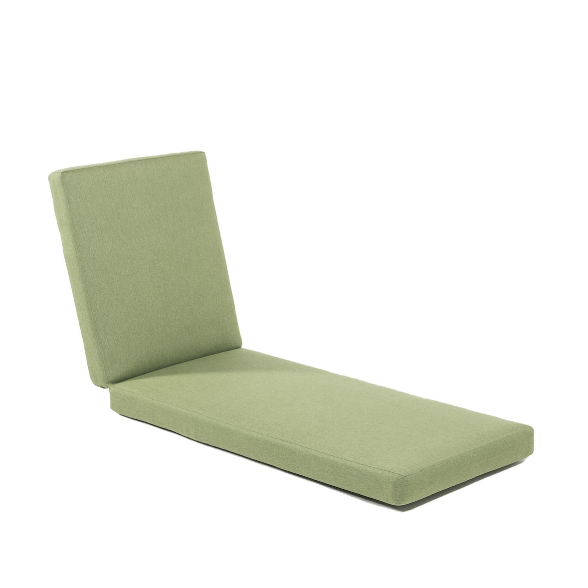 Almofada para espreguiçadeira de jardim, repelente à água, poliéster 200 gr, cor verde, 69 + 121 cm x60 cm x10 cm