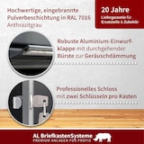 thumbnail of AL Briefkastensysteme 5 Fächer Premium Unterputz Briefkasten Anlage RAL 7016 Anthrazit Grau, Post A4, modern, wetterfest, Artikelnummer: 132P5U1P7016