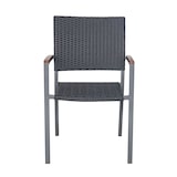 thumbnail of METRO PROFESSIONAL Sedia impilabile con braccioli Raikki, alluminio/polirattan/legno di teak, nero/grigio