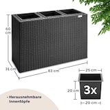 thumbnail of Deuba Poly Rattan Blumentopf Wasserabfluss Innentöpfe Schwarz