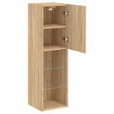 thumbnail of Muebles de TV con luces LED 2 uds roble Sonoma 30,5x30x102 cm