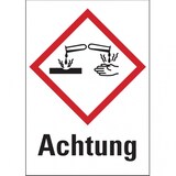 thumbnail of Dreifke® Gefahrstoffetiketten - Ätzwirkung (GHS05) Signalwo - 37x52 mm Folie selbstklebend