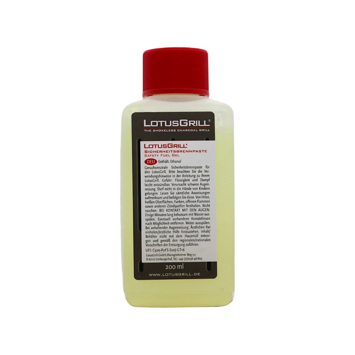 LotusGrill Brennpaste 200ml – Sicherheitsanzünder für rauchfreien Holzkohlegrill