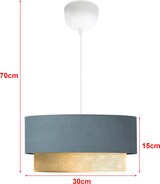 thumbnail of Helloshop26 - Lustre Pendelleuchte Hängeleuchte loughborough E27 Höhe 70 cm weiß grau blau gelb