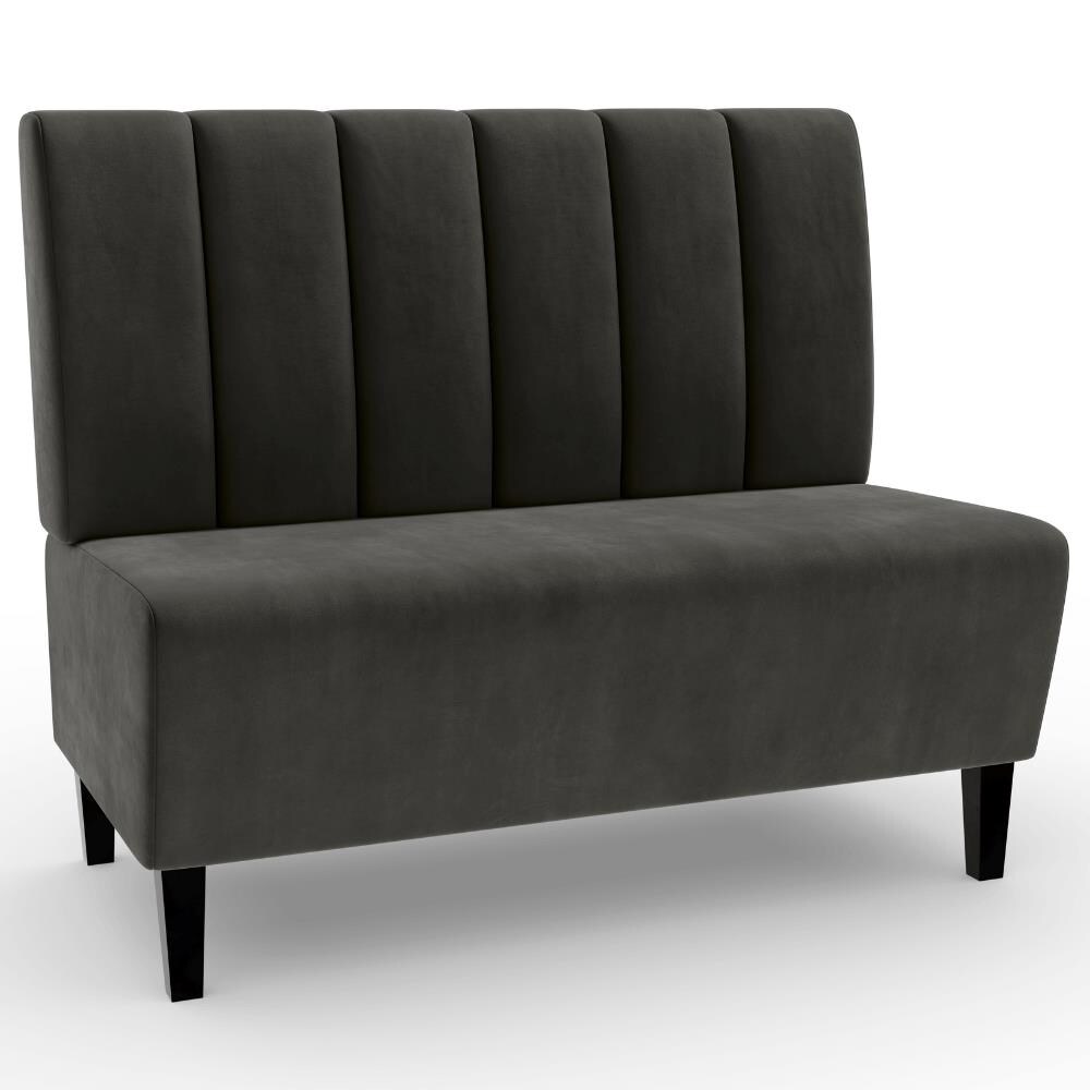 Gastro Sitzbank Paris | 120 cm breit | Samtstoff in Anthrazit | Vertikal | Dinerbank