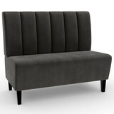 thumbnail of Gastro Sitzbank Paris | 120 cm breit | Samtstoff in Anthrazit | Vertikal | Dinerbank