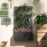 thumbnail of Outsunny jardinera exterior grande de metal jardinera con pantalla de privacidad jardinera de pared o independiente 61x23x113 cm negro