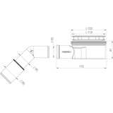 thumbnail of PREVEX Showerloc Ablaufgarnitur flach mit Siphon matt schwarz 90 mm mit Haarsieb 40 50 mm Auslass