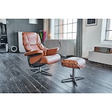 thumbnail of KAWOLA Sessel MODO Relaxsessel drehbar Leder braun mit Hocker
