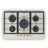 thumbnail of Victoria 5 Gaskochfeld 5-flammig Sabaf-Brenner Glaskeramik Retro-Look Creme