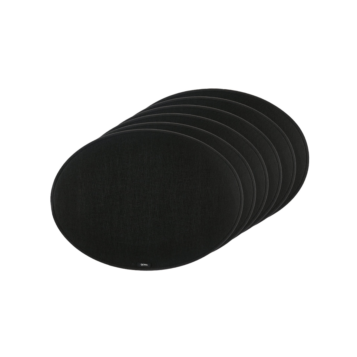 Set de table ovale - 6 pièces - Feutre recyclé noir