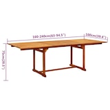 thumbnail of vidaXL 9-delige Tuinset massief acaciahout 160-240 cm