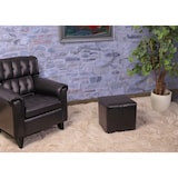 thumbnail of 2er-Set Sitzwürfel Hocker Sitzhocker Onex, Leder + Kunstleder, 36x36x36cm FSC®-zertifiziert ~ braun