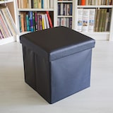 thumbnail of Relaxdays Faltbarer Sitzhocker, Sitzcube mit Stauraum u. Deckel, Fußablage, Sitzwürfel aus Kunstleder, 38x38 cm, schwarz