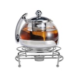 thumbnail of Teekanne Glas mit Edelstahl Stövchen Kaffeekanne Teewärmer Teesieb 1,2 Liter