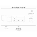 thumbnail of SARMOG MOBILE 3 ANTE 3 CASSETTI KIT L164 P41 H92 in truciolare nobilitato color ossido bianco