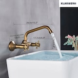 thumbnail of JULIAN |retro mengkraan wandmontage kraan geborsteld messing|keuken badkamer vintage kraan wand ouderwets roestvrij staal - gastronomie 360° draaibaar