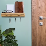 thumbnail of Relaxdays Schlüsselbrett, magnetischer Schlüsselhalter mit Ablage, Bambus, B: 29,5 cm, Schlüsselaufbewahrung Wand, natur