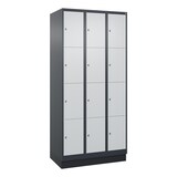 thumbnail of C+P Schließfachschrank Classic PLUS, Sockel, 3 Abteile, 1950x900x500mm, 7016/703