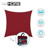 thumbnail of WellHome - Quadratische Sonnenmarkise aus burgunderrotem Polyester 3x3m, mit Metallhaken und Tragetasche