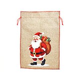 thumbnail of Nikolaussack Weihnachtssack Geschenkesack mit Weihnachtsmann Motiv, 350x500mm, Rot, 1 Stück