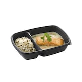 thumbnail of MONOUSO - Envase de Plástico PP Reutilizable Negro 2C 900ml 23x16,5x5cm (300 Uds)