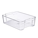 thumbnail of Relaxdays Kühlschrank Organizer, Lebensmittel Aufbewahrung, HBT 9 x 21,5 x 32 cm, Kühlschrankbox m. Griffen, transparent