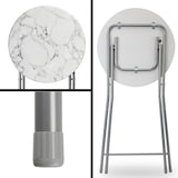 thumbnail of Casaria Stehtisch 2er Set Bistrotisch Klappbar 60cm Marmor Optik Weiß Grau