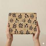 thumbnail of Rollo de Papel Regalo Kraft Florcillas 31cm x 80m Bobina Grande Resistente - Envolver Regalos Tiendas Comercios Eventos - FP Fiesta Paper