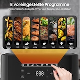 thumbnail of Heißluftfritteuse 8 Kochprogramme, 80 - 200 °C, Antihaft & Spülmaschinenfest, 6.5L, Touchscreen & Rezeptbuch, Schwarz