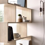 thumbnail of Dmora Buchhandlung Joliet, Hohes doppelseitiges Bücherregal, Trennregal mit 5 Fachböden, Modernes Büroregal, 80x24h192 cm, Eiche