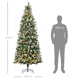 thumbnail of HOMCOM Árvore de Natal Artificial 230 cm com Luzes LED Altura com 1051 Ramos 45 Pinhas e Base Dobrável Ø100x230 cm Verde