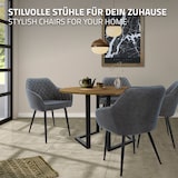 thumbnail of ML-Design Esszimmerstühle 4er Set, Anthrazit, mit Arm- & Rückenlehne, Kunstlederbezug & Metallbeine, ergonomische Polsterstühle für Esszimmer &