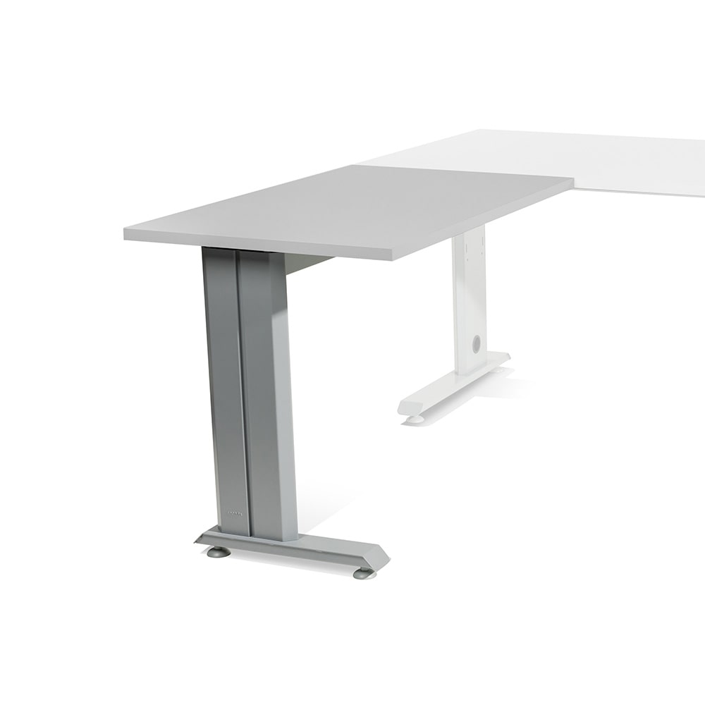 Secretária auxiliar para mesa secretária Rocada serie Metal 100x60 alumínio / cinza.