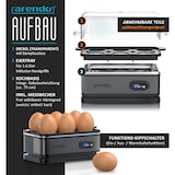 thumbnail of Arendo Eierkocher 6-fach, 400 W, Edelstahl, Warmhaltefunktion, Härtegrad einstellbar, für 6 Eier, grau