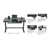 thumbnail of Elektrisch verstelbaar bureau / thuiswerkplek - Wit glas - 120x60 cm