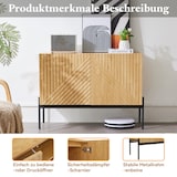 thumbnail of Sideboard 100x40x75 cm 2 Türen Metallbeine moderne Kommode Wohnzimmer Flur Esszimmer Naturholz Design Aufbewahrung