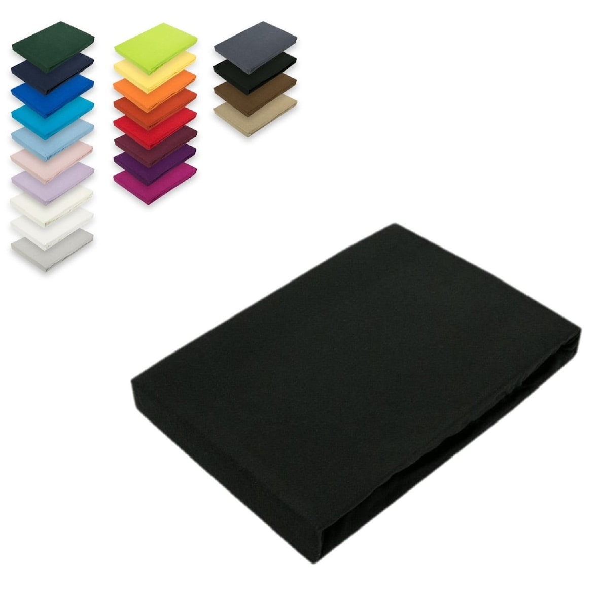 Topper Jersey Spannbettlaken  140x200 - 160x200 cm Schwarz