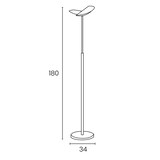 thumbnail of Lampadaire à éclairage indirect Zelux, à LED, coloris gris métal