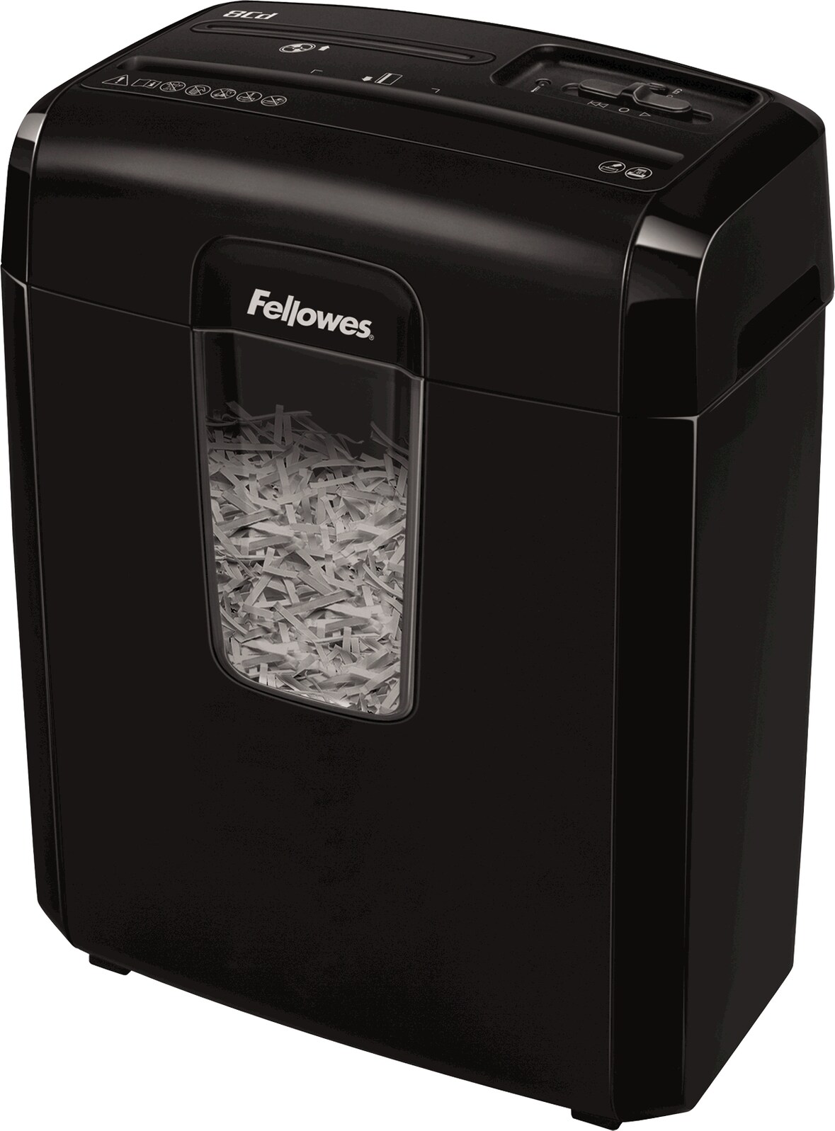 Destructora trituradora de papel Fellowes 8Cd, uso personal, destruye hasta 8 hojas en partículas de 4x35mm, DIN P-4, papelera 14 litros, destruye cd