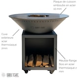 thumbnail of braciere classico in acciaio 103 grigio antracite doppia vasca