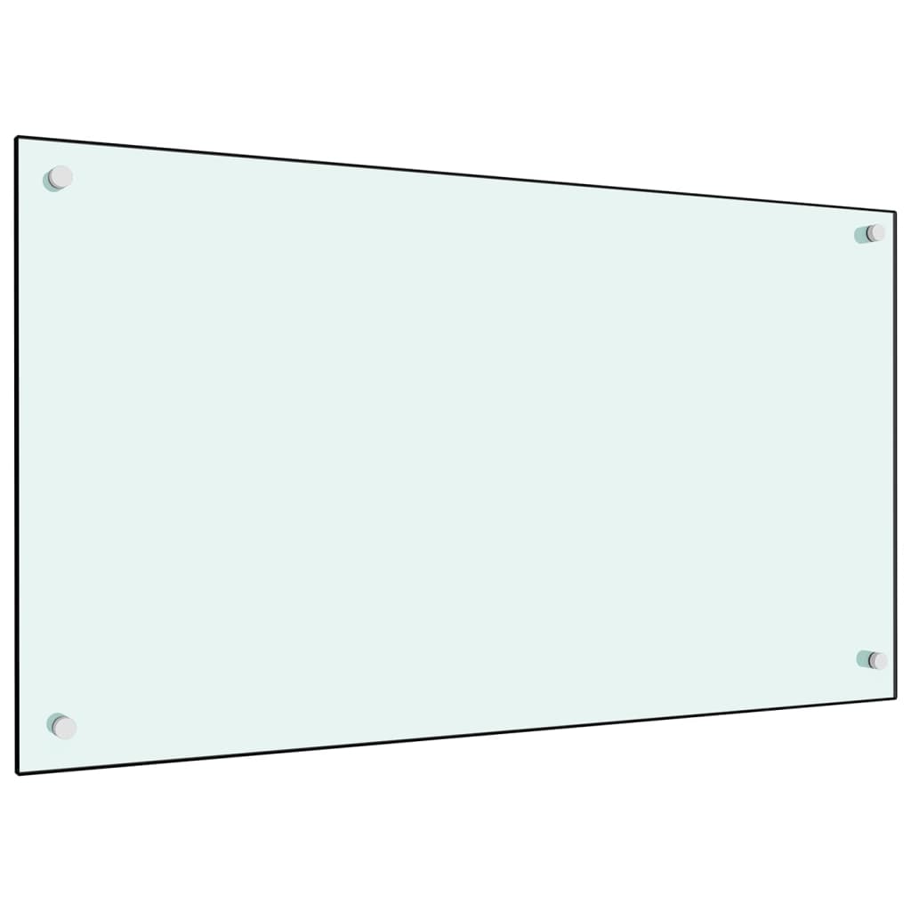 vidaXL Küchenrückwand Weiß 90x50 cm Hartglas