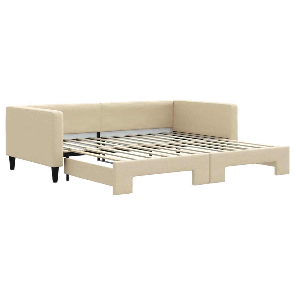 vidaXL Tagesbett Ausziehbar Creme 100x200 cm Stoff