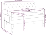 thumbnail of Décoshop26 - Bank mit gepolsterter Rückenlehne und Armlehnen 120 x 62 x 75,5 cm blauer Stoff DEC024640