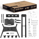 thumbnail of ONKRON TV Ständer rollbar für 32-70 Zoll TVs bis 45 kg, höhenverstellbar & neigbar, max 600x400 VESA, Mobiler TV Ständer mit Rollen, Schwarz TS1350-B