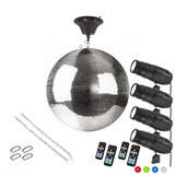 thumbnail of Spiegelkugel Komplettset 50cm mit Motor, 4 x 9W LED Pinspot (RGB)PREMIUM