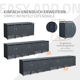 thumbnail of ML-Design Mülltonnenbox 4er für 4 Tonnen 240L 264x80x116,3 cm, Anthrazit, Stahl, wetterfest, Abschließbare Mülltonnenverkleidung mit Klappdeckel/4