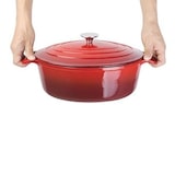thumbnail of Cocotte rouge en fonte ovale 6 Litres
